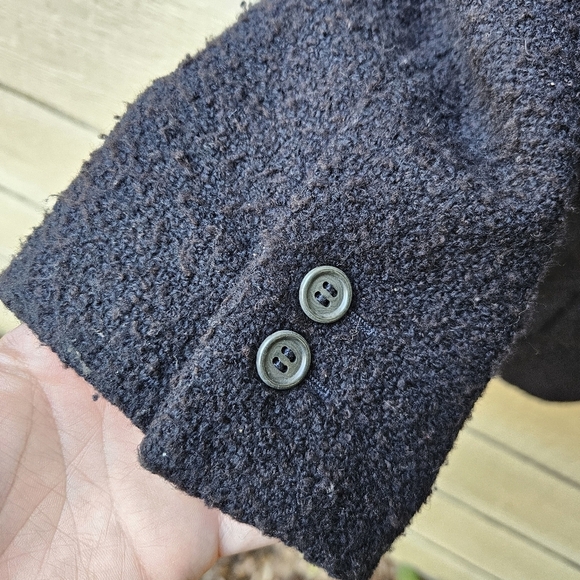 Ermenegildo Zegna Soft black boucle knit wool-blend jacket SEE MEASUREMENTS - Picture 3 of 8